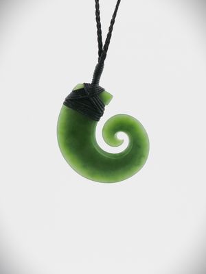 Moko Pounamu Hei Matau (Hook) NZ Genuine Hapopo Greenstone - Ruamahanga