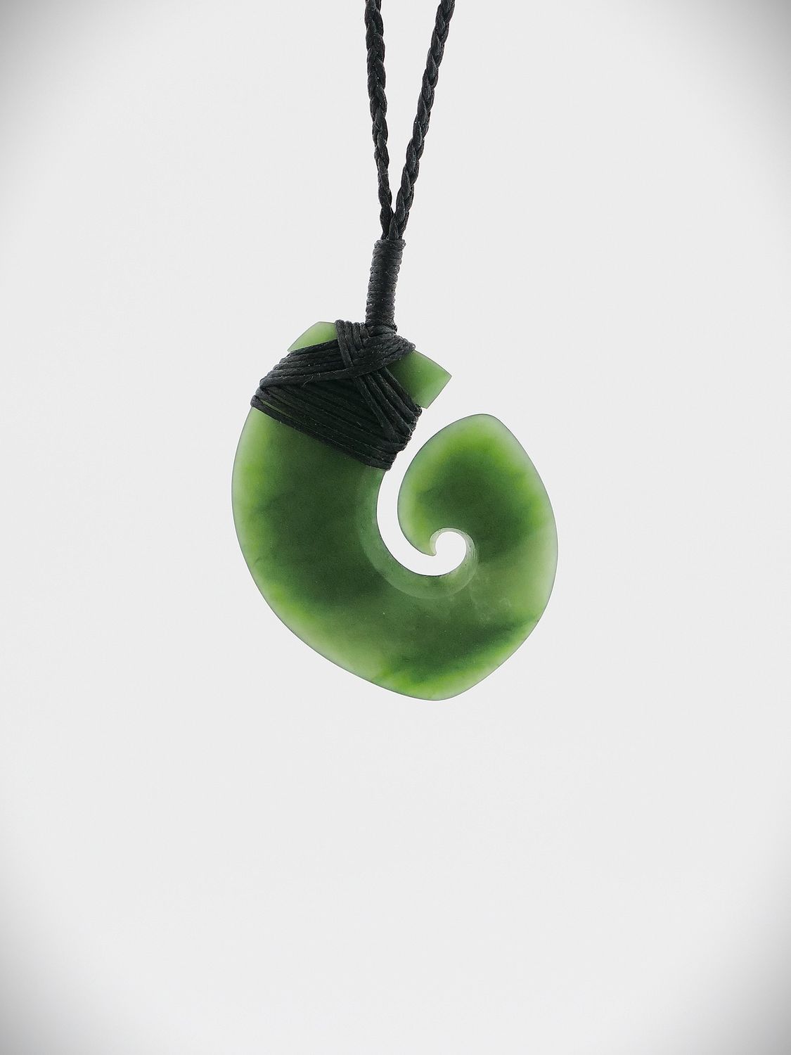 Moko Pounamu Hei Matau (Hook) NZ Genuine Hapopo Greenstone - Matahiwi