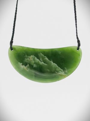 Moko Pounamu Kouma (Breastplate) NZ Genuine Kahurangi Flower Greenstone - Koponui