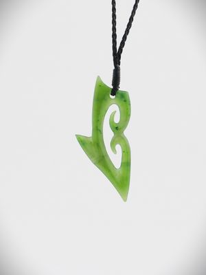 Moko Pounamu Koru NZ Genuine Kahurangi Greenstone - Whangaehu