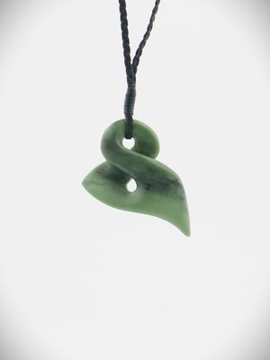 Moko Pounamu Contemporary single Pikorua NZ Genuine Kawakawa Greenstone - Mangapakeha