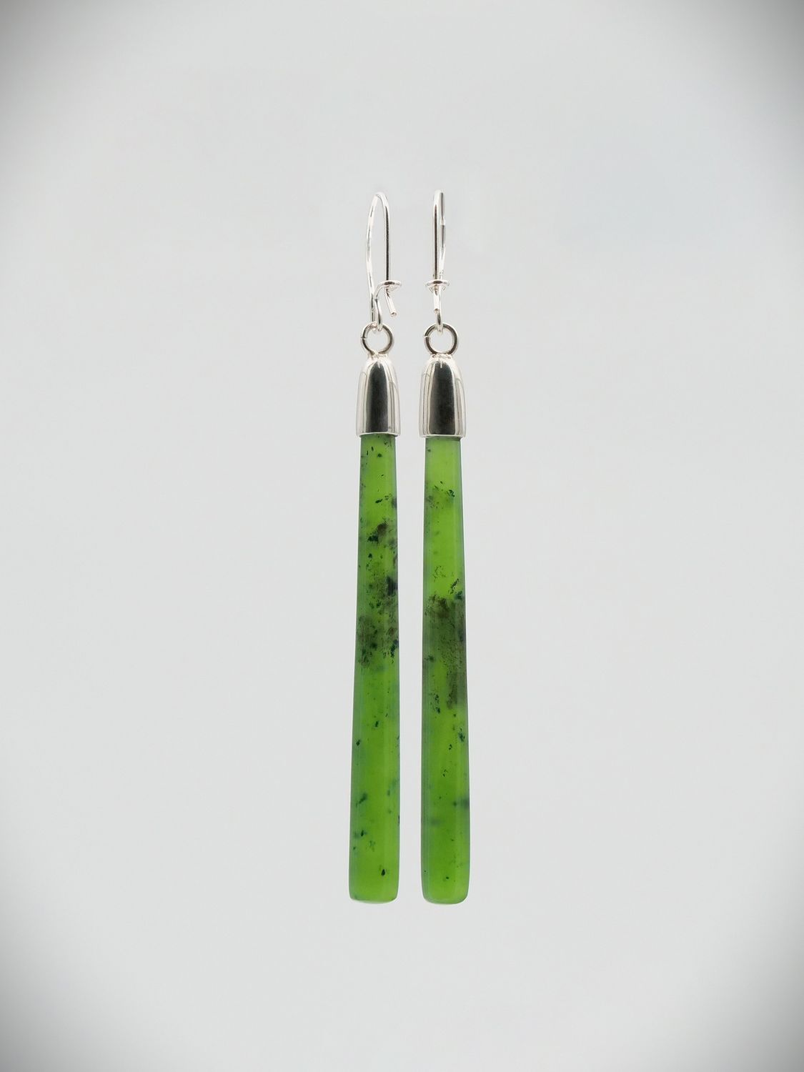 Moko Pounamu NZ Kahurangi Greenstone & Sterling Silver Earrings - Te Wera