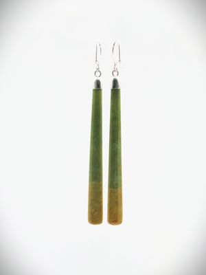 Moko Pounamu NZ Marsden Flower Greenstone & Sterling Silver Earrings - Aukopae
