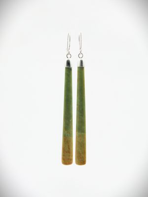 Moko Pounamu NZ Marsden Flower Greenstone & Sterling Silver Earrings - Aukopae
