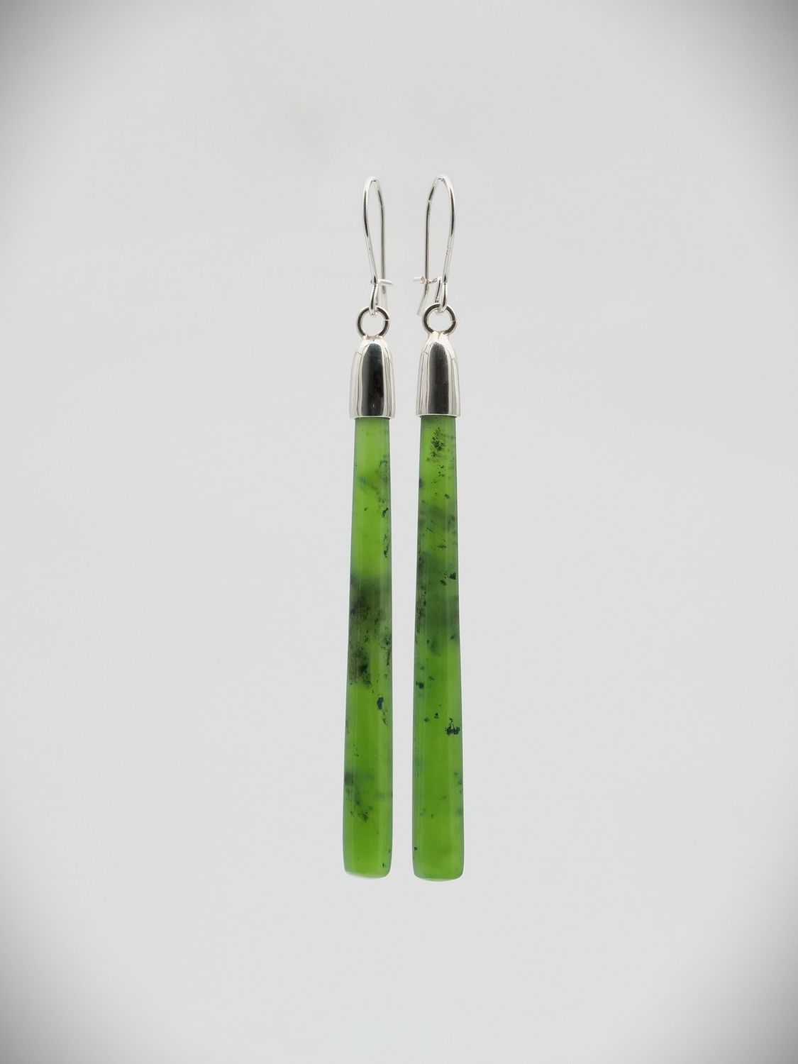Moko Pounamu NZ Kahurangi Greenstone & Sterling Silver Earrings - Te Wera