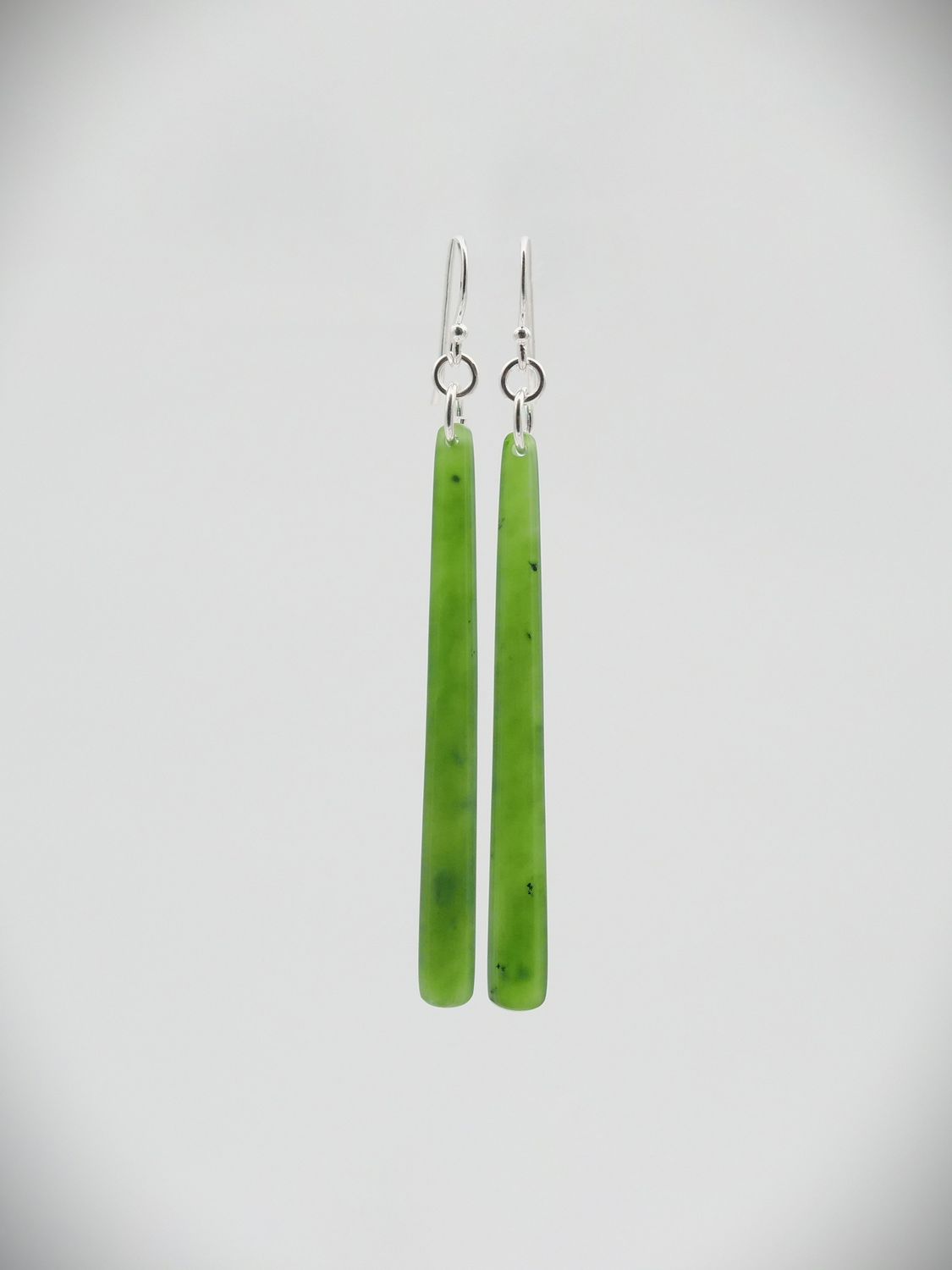 Moko Pounamu NZ Kahurangi Greenstone & Sterling Silver Earrings - Puniwhakau
