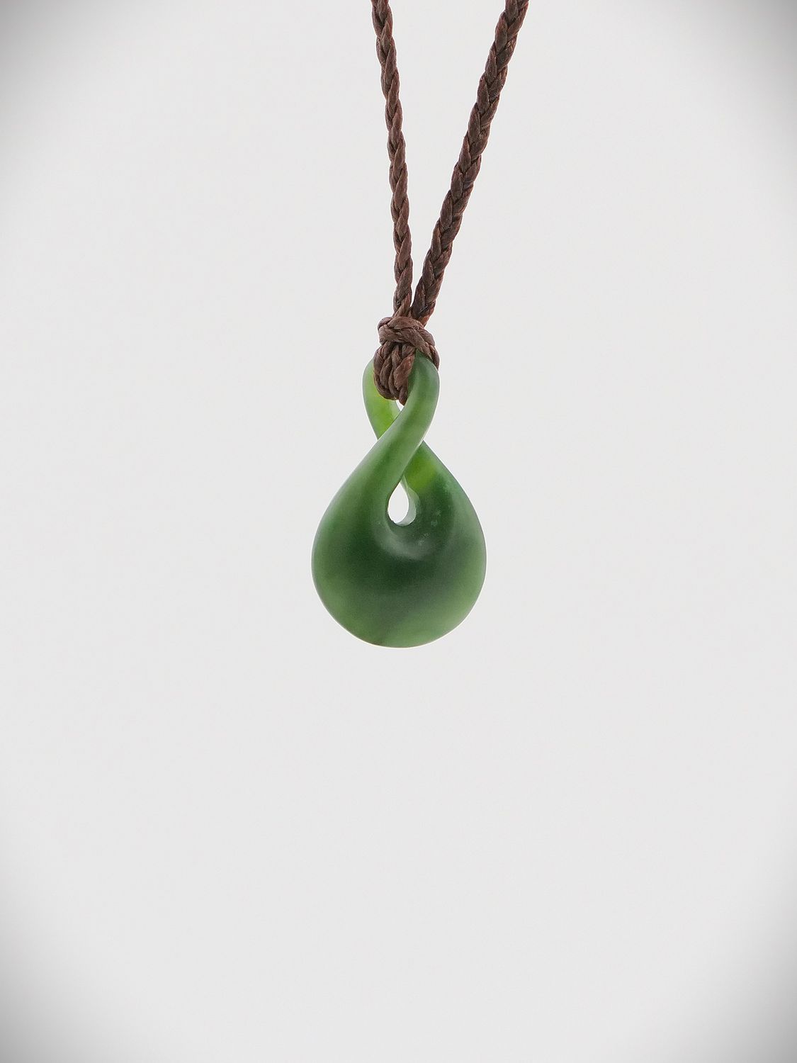 Moko Pounamu Single Pikorua (Twist) NZ Genuine Kawakawa Greenstone - Kenakena