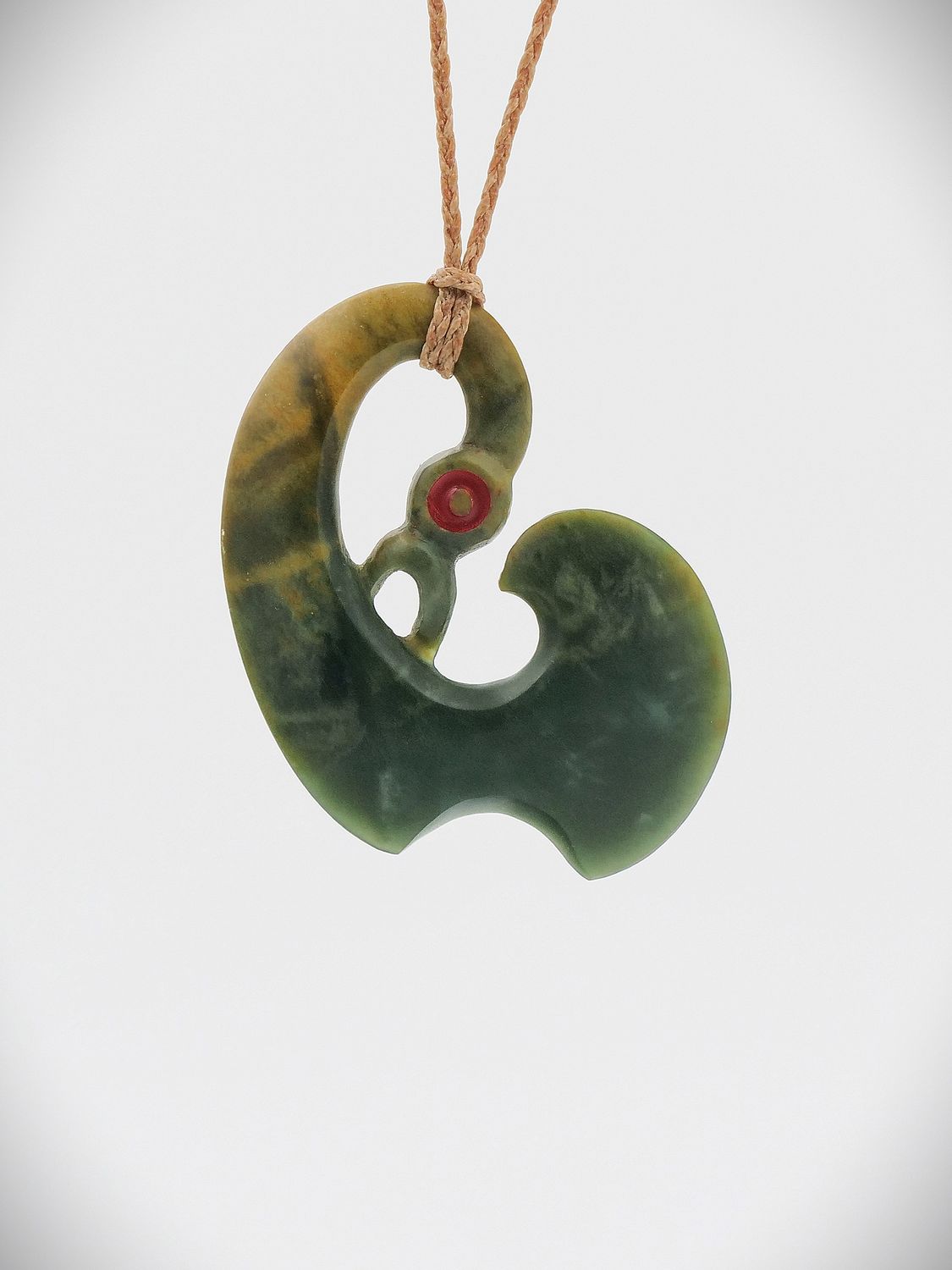 Moko Pounamu Manaia NZ Genuine Raukaraka Greenstone - Whangaehu
