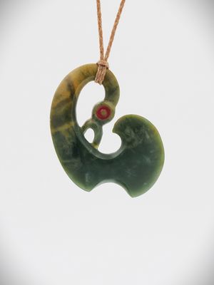Moko Pounamu Manaia NZ Genuine Raukaraka Greenstone - Whangaehu