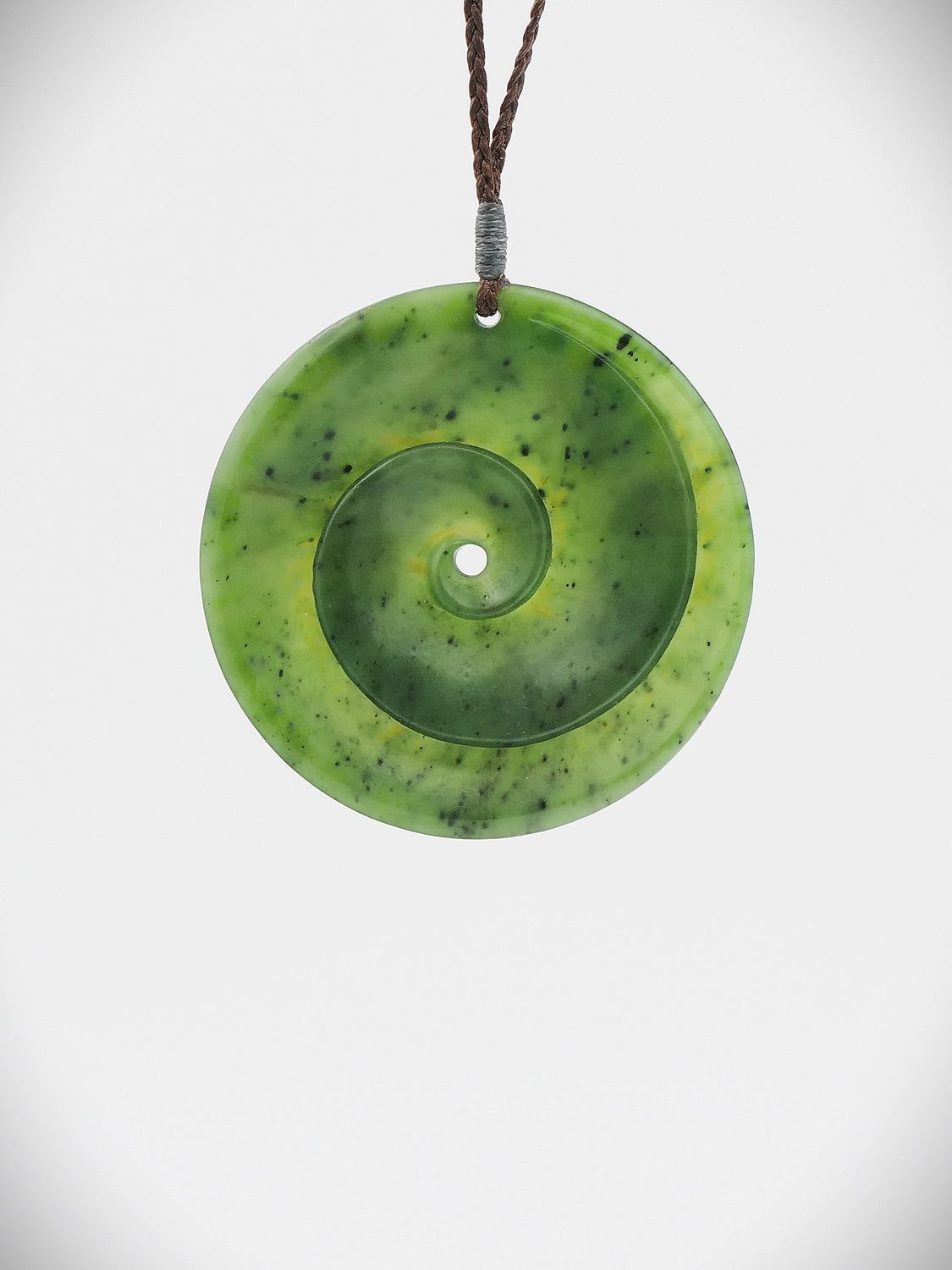 Moko Pounamu Koru NZ Genuine Kawakawa Greenstone - Papawai