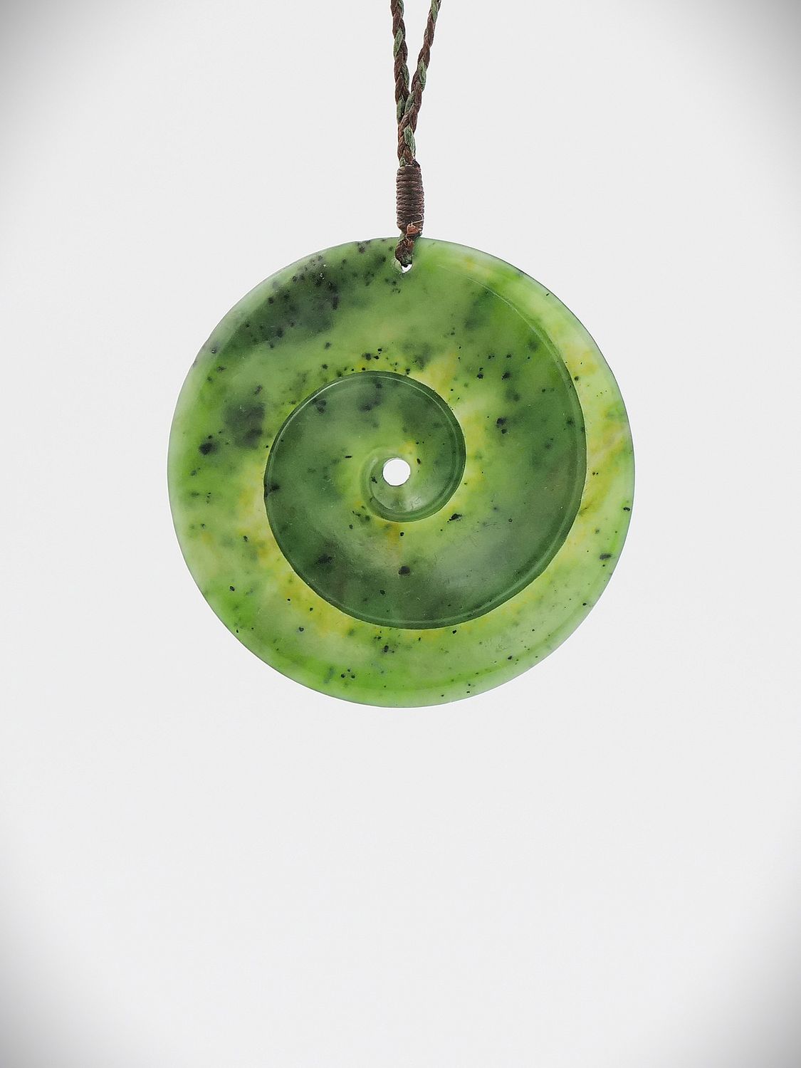 Moko Pounamu Koru NZ Genuine Kawakawa Greenstone - Mangapakeha