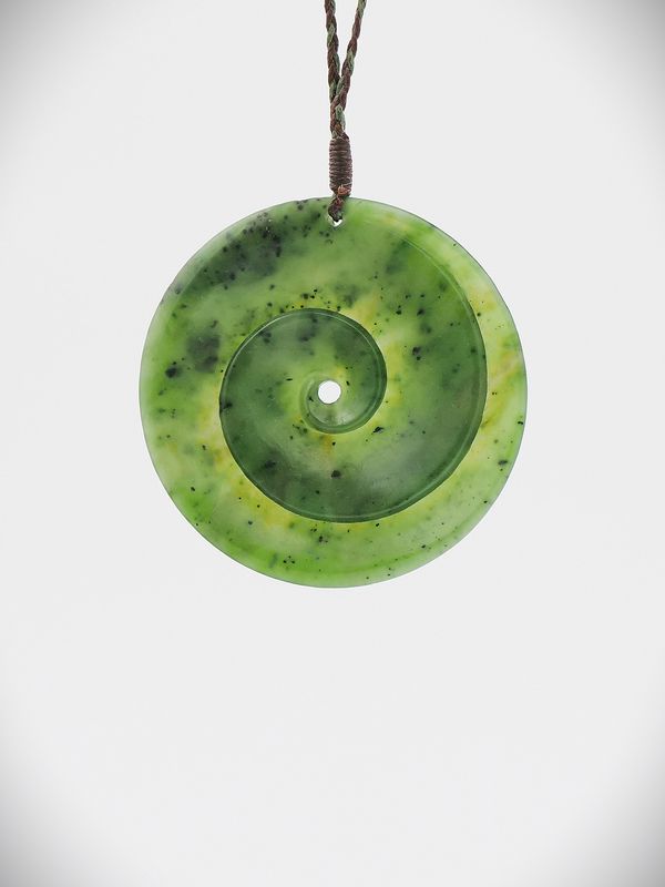 Moko Pounamu Koru NZ Genuine Kawakawa Greenstone - Mangapakeha