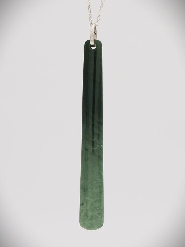 Moko Pounamu Gilt Jewellery Roimata (Drop) NZ Genuine Kawakawa Greenstone & Sterling Silver - Kiritehere