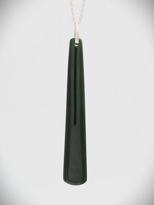 Moko Pounamu Gilt Jewellery Roimata (Drop) NZ Genuine Kawakawa Greenstone & Sterling Silver - Marokopa