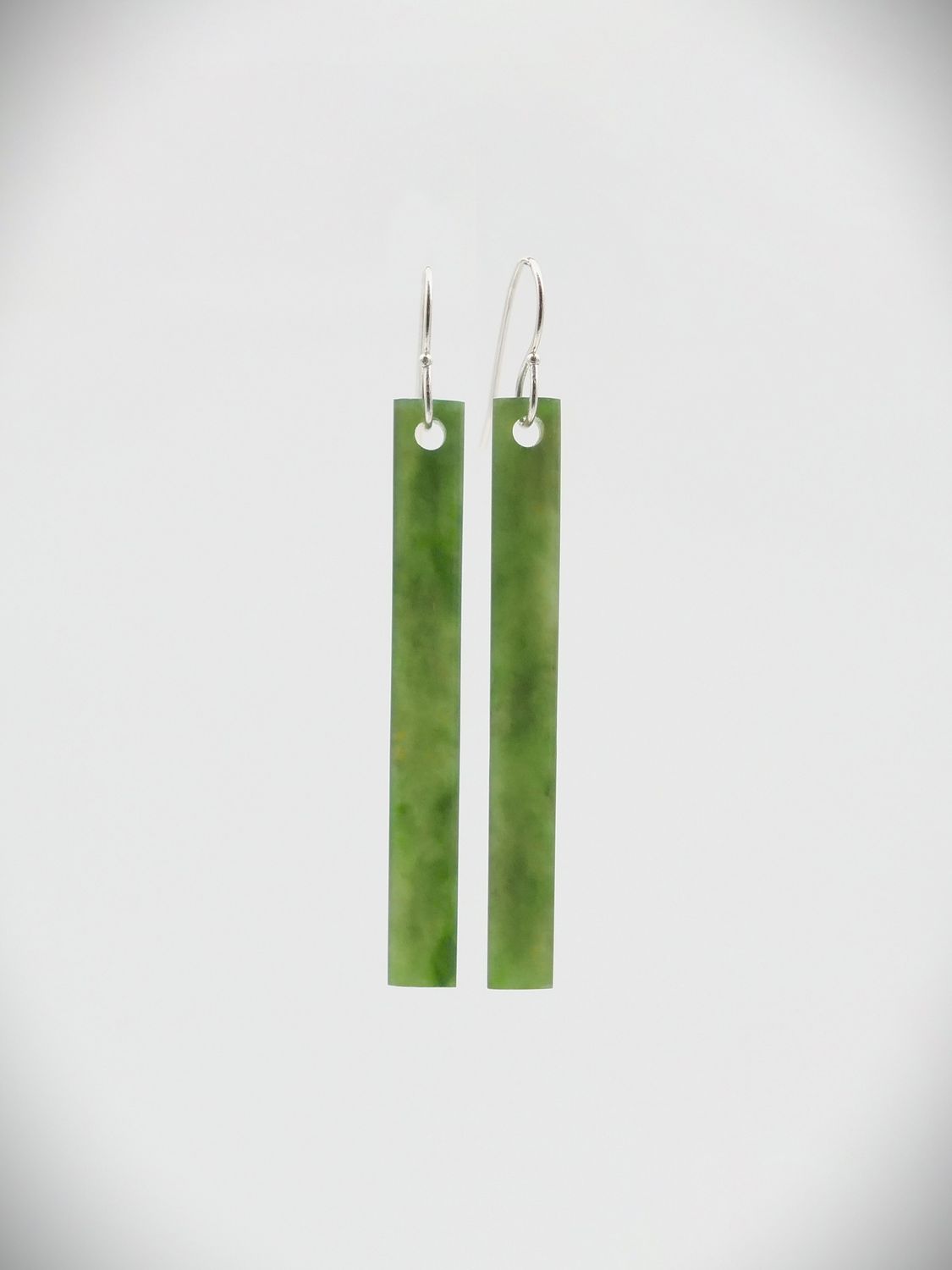 Moko Pounamu NZ Kawakawa Greenstone & Sterling Silver Earrings - Ararimu