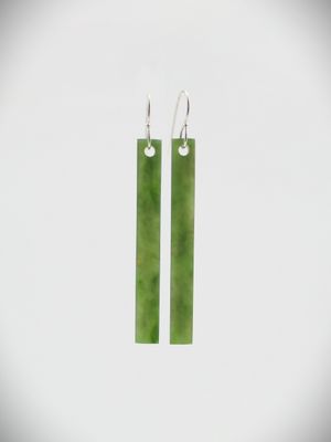 Moko Pounamu NZ Kawakawa Greenstone & Sterling Silver Earrings - Ararimu