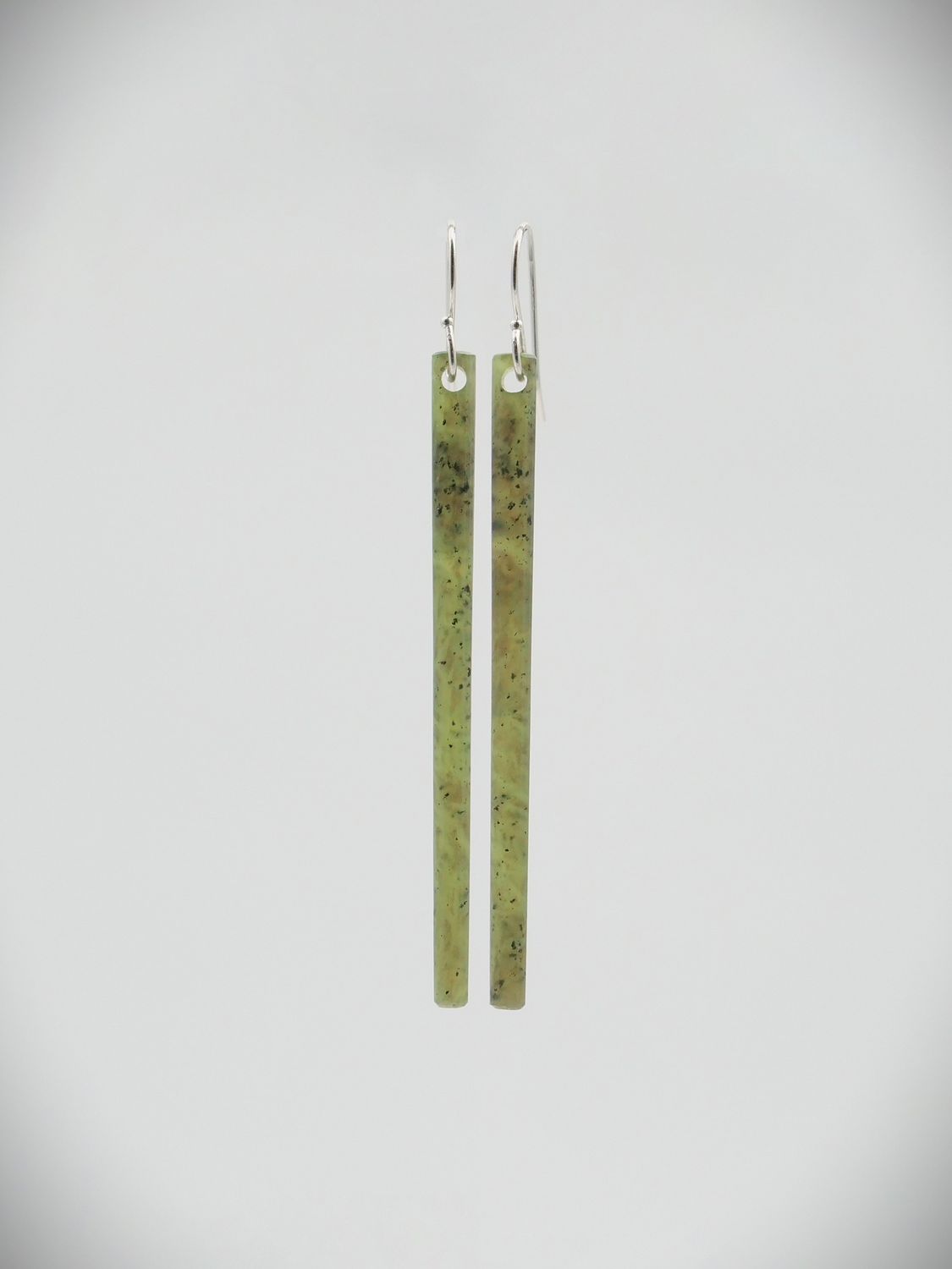 Moko Pounamu NZ Kawakawa Greenstone & Sterling Silver Earrings - Whareorino