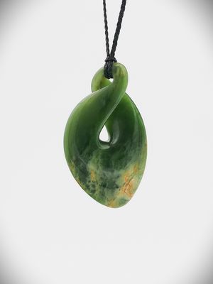 Moko Pounamu Pikorua NZ Genuine Kahurangi Flower Greenstone - Mataikona