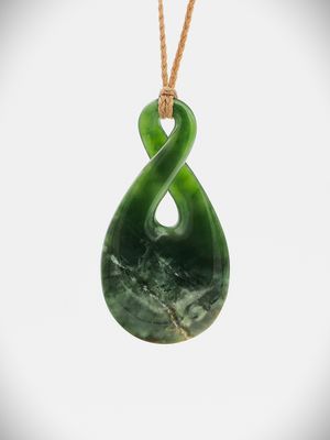 Moko Pounamu Single Pikorua NZ Genuine Marsden Flower Greenstone - Eketahuna