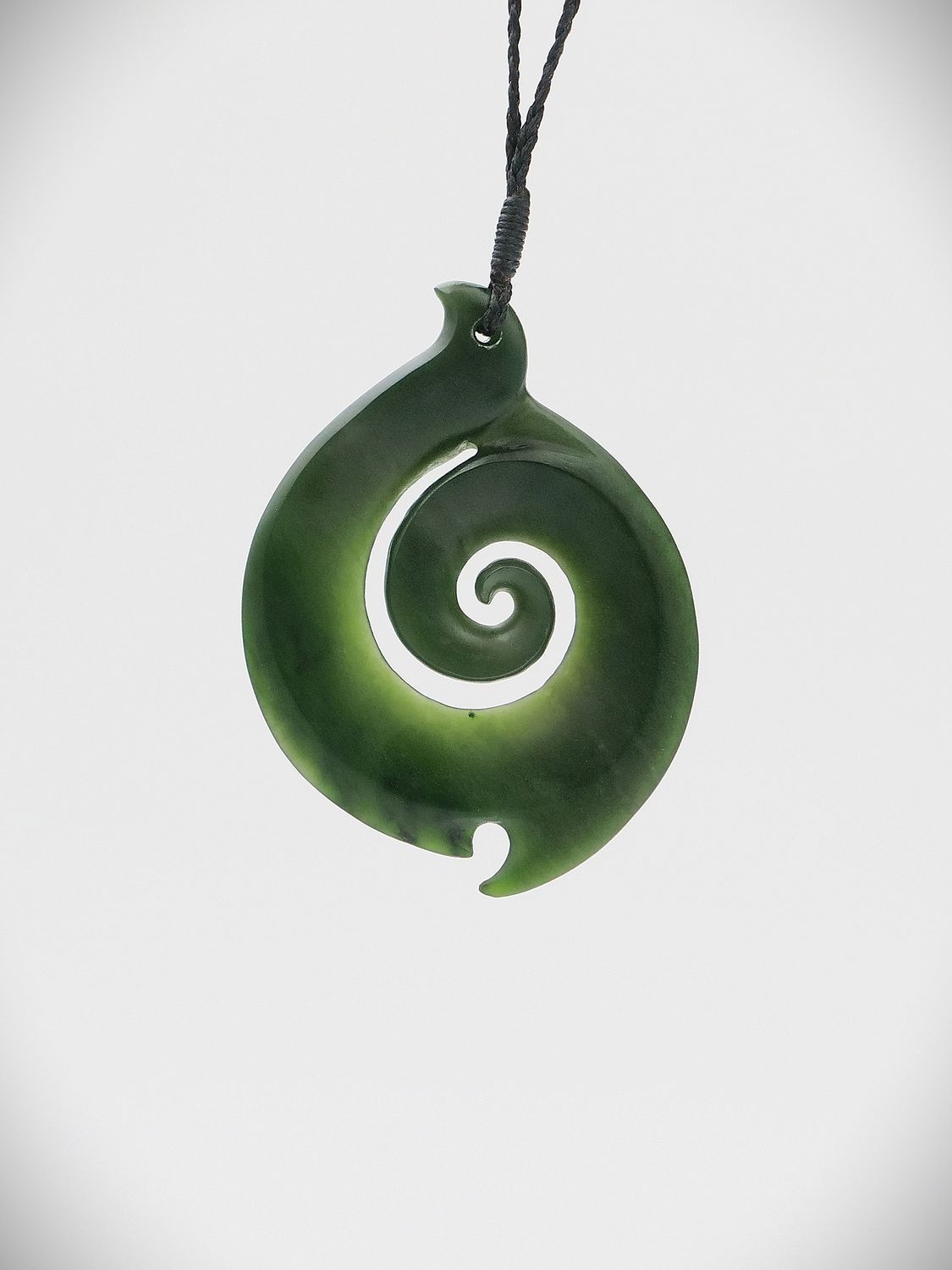 Moko Pounamu Koru NZ Genuine Kawakawa Greenstone - Taputeranga