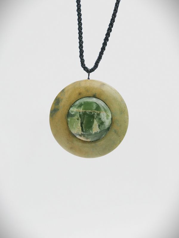Moko Pounamu Porohita NZ Genuine Marsden Flower  Greenstone - Tararua