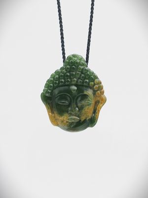 Moko Pounamu Buddha NZ Genuine Marsden Flower Greenstone - Urutengangana