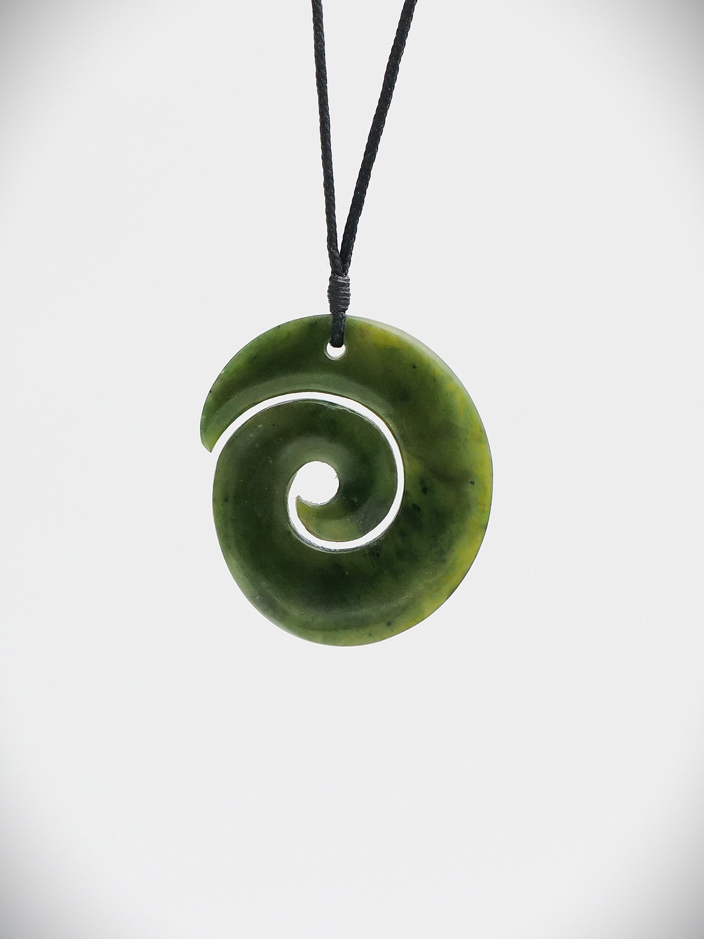 Moko Pounamu Koru NZ Genuine Kawakawa Greenstone - Weraiti