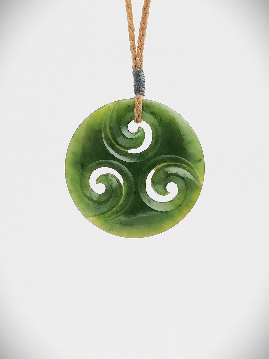 Moko Pounamu Porohita Koru NZ Genuine Kawakawa Greenstone - Kopuaranga