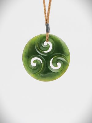 Moko Pounamu Porohita Koru NZ Genuine Kawakawa Greenstone - Kopuaranga