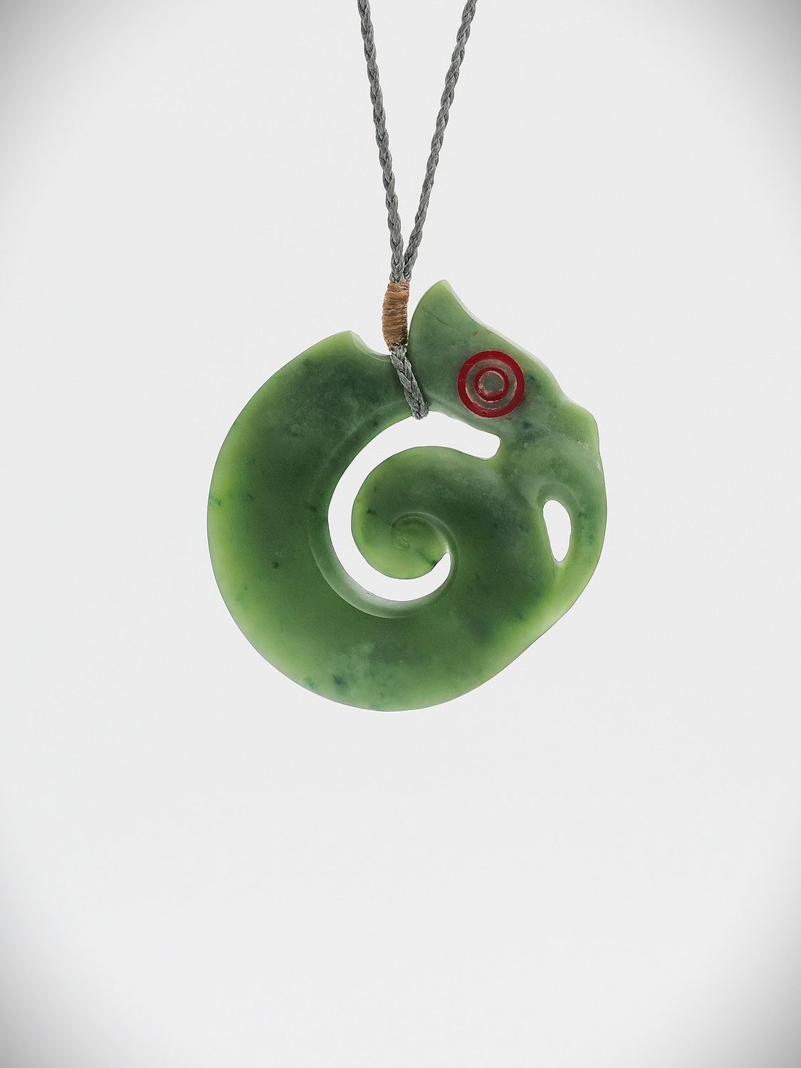 Moko Pounamu Koropepe NZ Genuine Inanga Flower Greenstone - Rakahuri