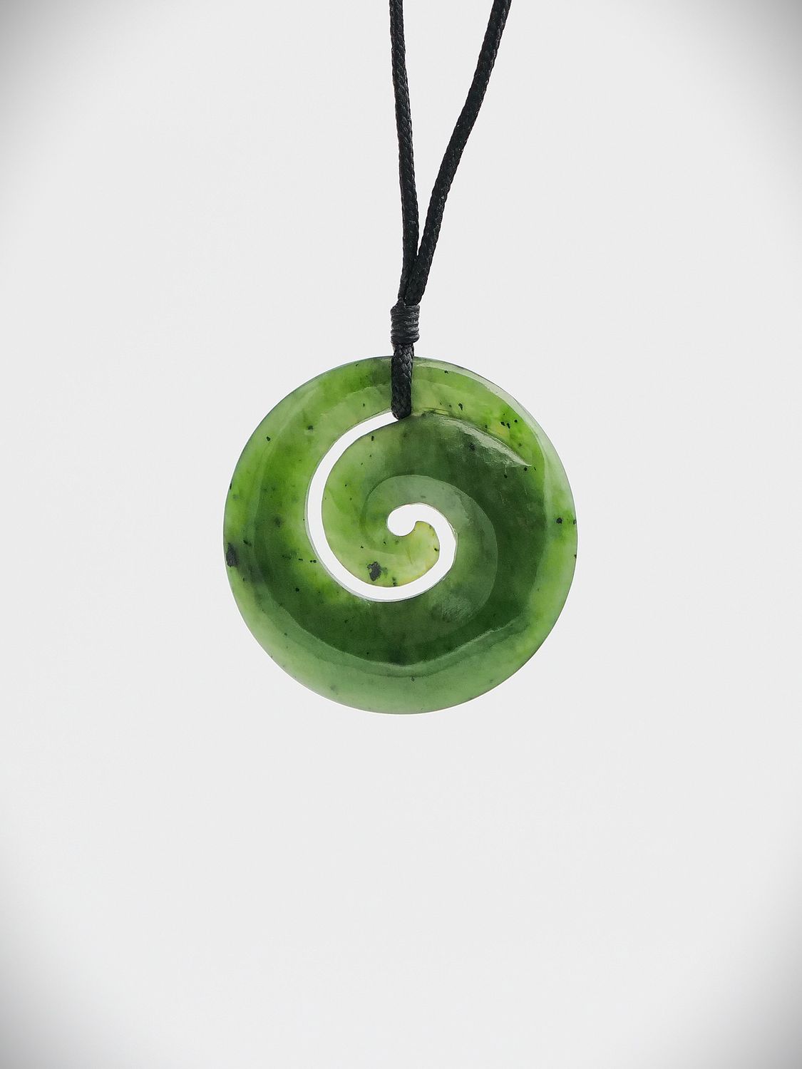 Moko Pounamu Koru NZ Genuine Kahurangi Greenstone  - Ihuraua