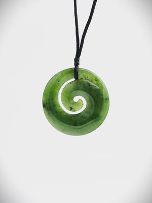 Moko Pounamu Koru NZ Genuine Kahurangi Greenstone  - Ihuraua
