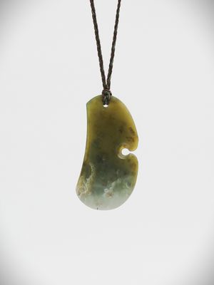 Moko Pounamu Contemporary Design NZ Genuine Inanga Flower Greenstone - Whakataki