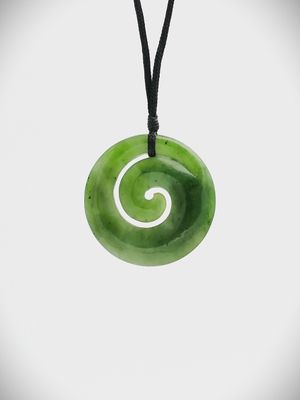 Moko Pounamu Koru NZ Genuine Kahurangi Greenstone  - Aohanga