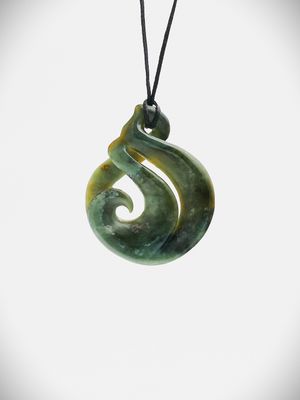 Moko Pounamu Pikorua with Koru NZ Genuine Raukaraka Greenstone - Ngata