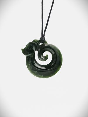 Moko Pounamu Koropepe NZ Genuine Kawakawa Greenstone - Paringa