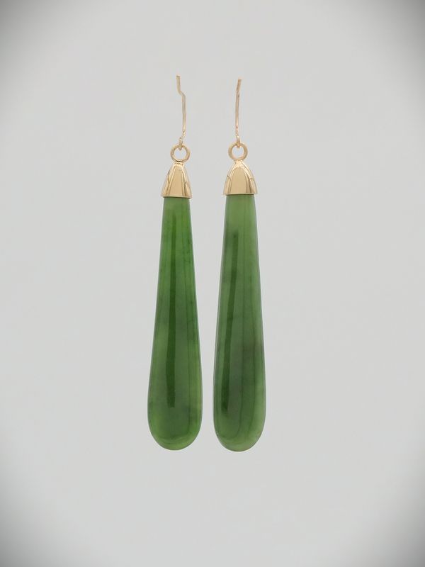 Moko Pounamu NZ Kahurangi Greenstone & 9ct Gold Earrings -  Mohakatino