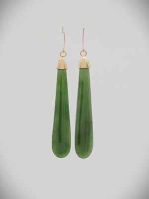Moko Pounamu NZ Kahurangi Greenstone & 9ct Gold Earrings -  Mohakatino