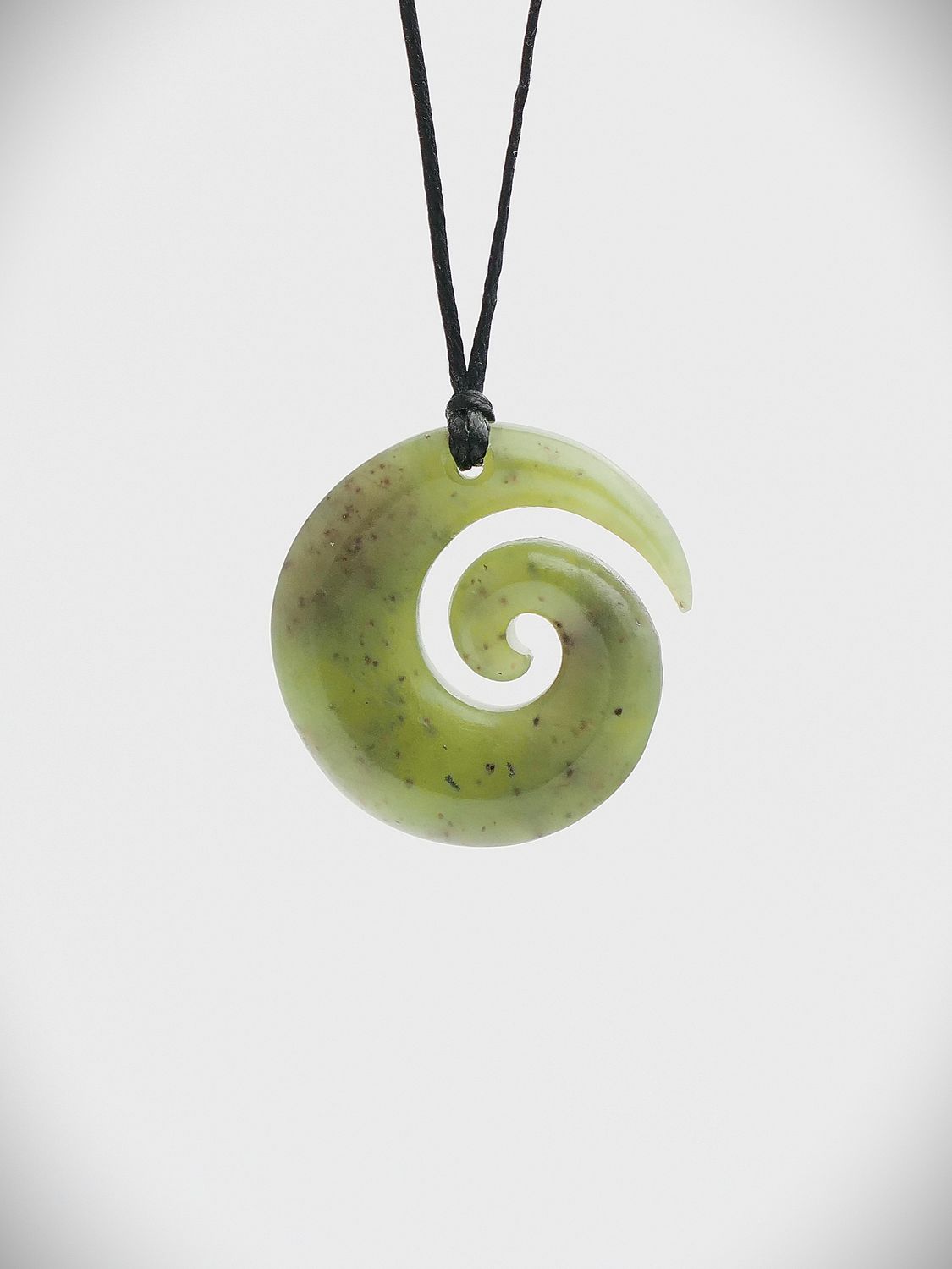 Moko Pounamu Koru NZ Genuine Totoweka Greenstone - Ikawai