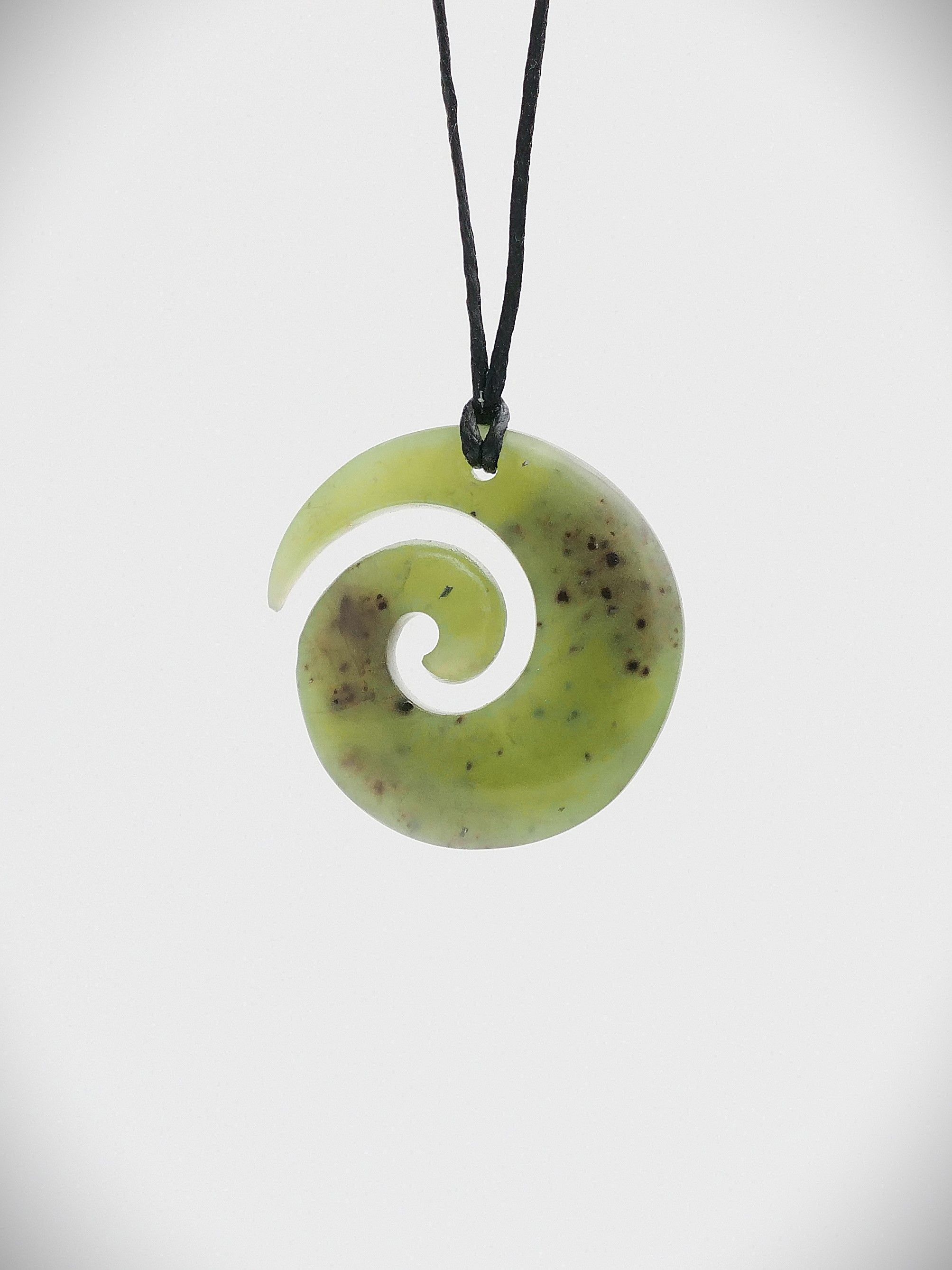 Moko Pounamu Koru NZ Genuine Totoweka Greenstone - Ikawai