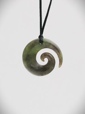 Moko Pounamu Koru NZ Genuine Totoweka Greenstone - Makuri