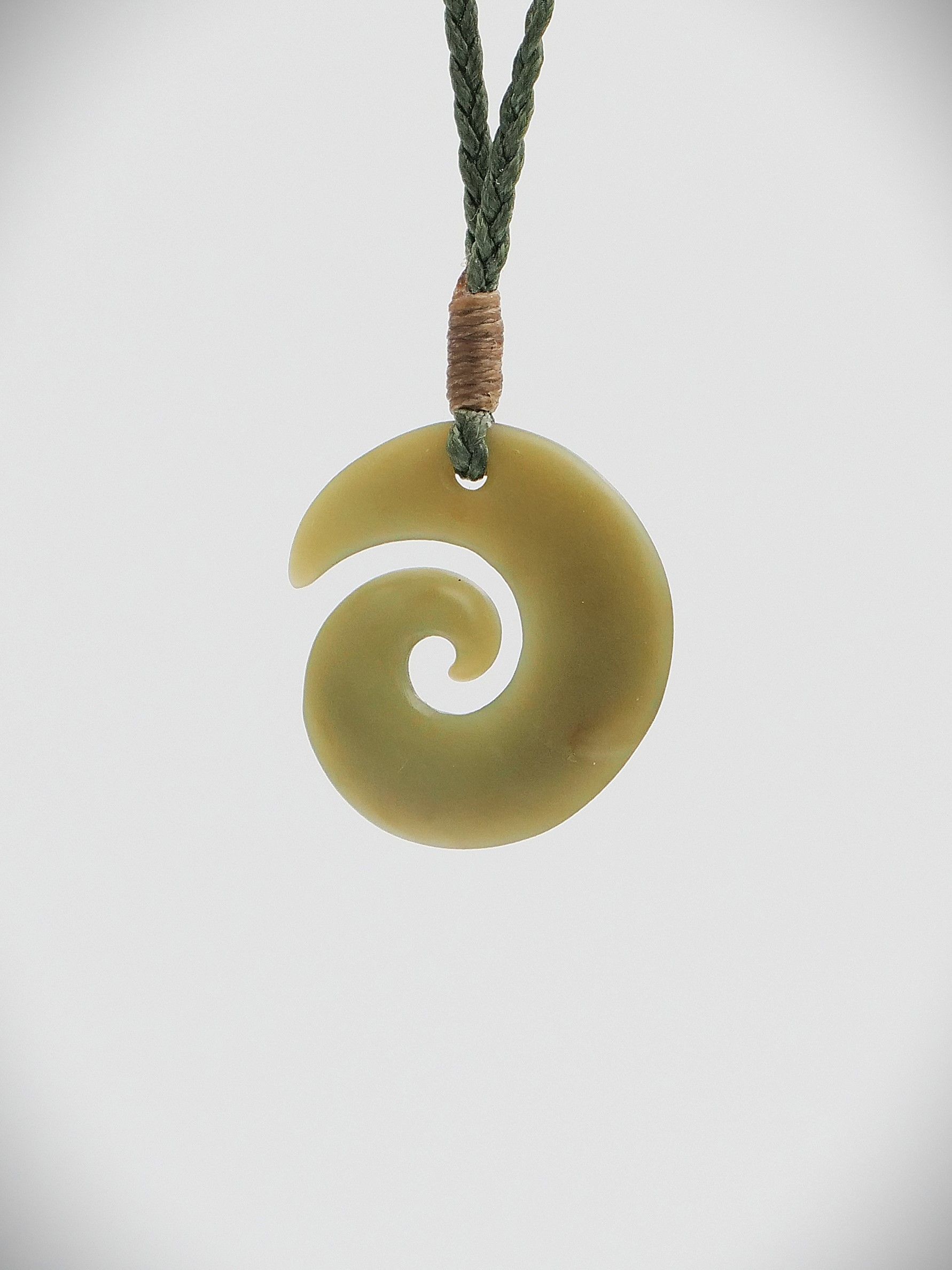Moko Pounamu Koru NZ Genuine Inanga Greenstone - Whakataki