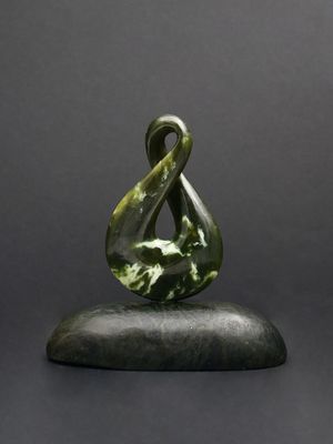 Moko Pounamu Pikorua NZ Genuine Kahotea, Kawakawa Greenstone - Aohanga