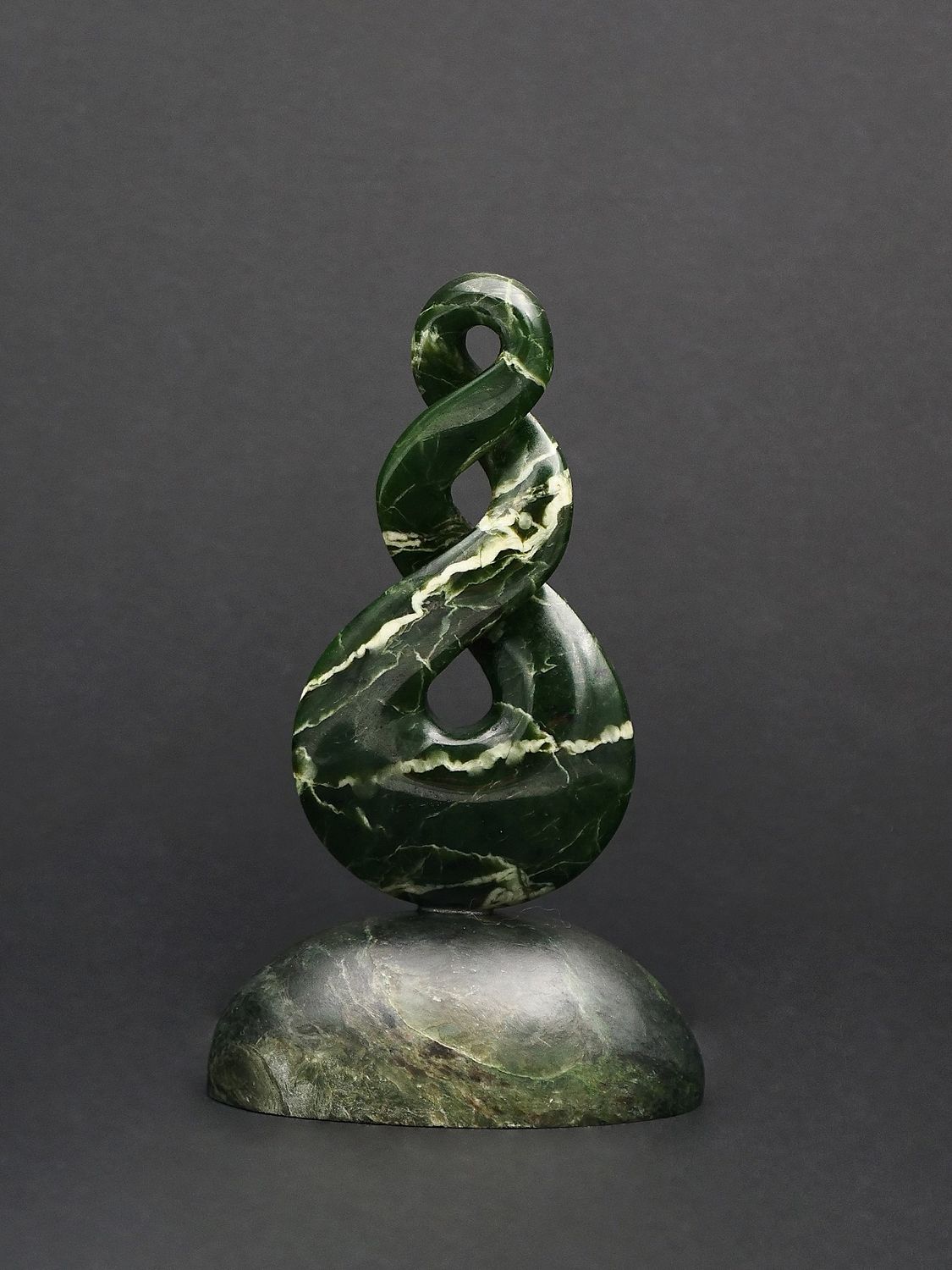 Moko Pounamu Double Pikorua NZ Genuine Kahotea Kawakawa Greenstone - Tokomaru