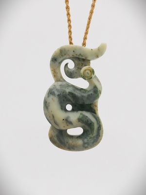 Moko Pounamu Manaia NZ Genuine Te Tau Ihu (Nelson) Kokopu Greenstone - Kahuraki