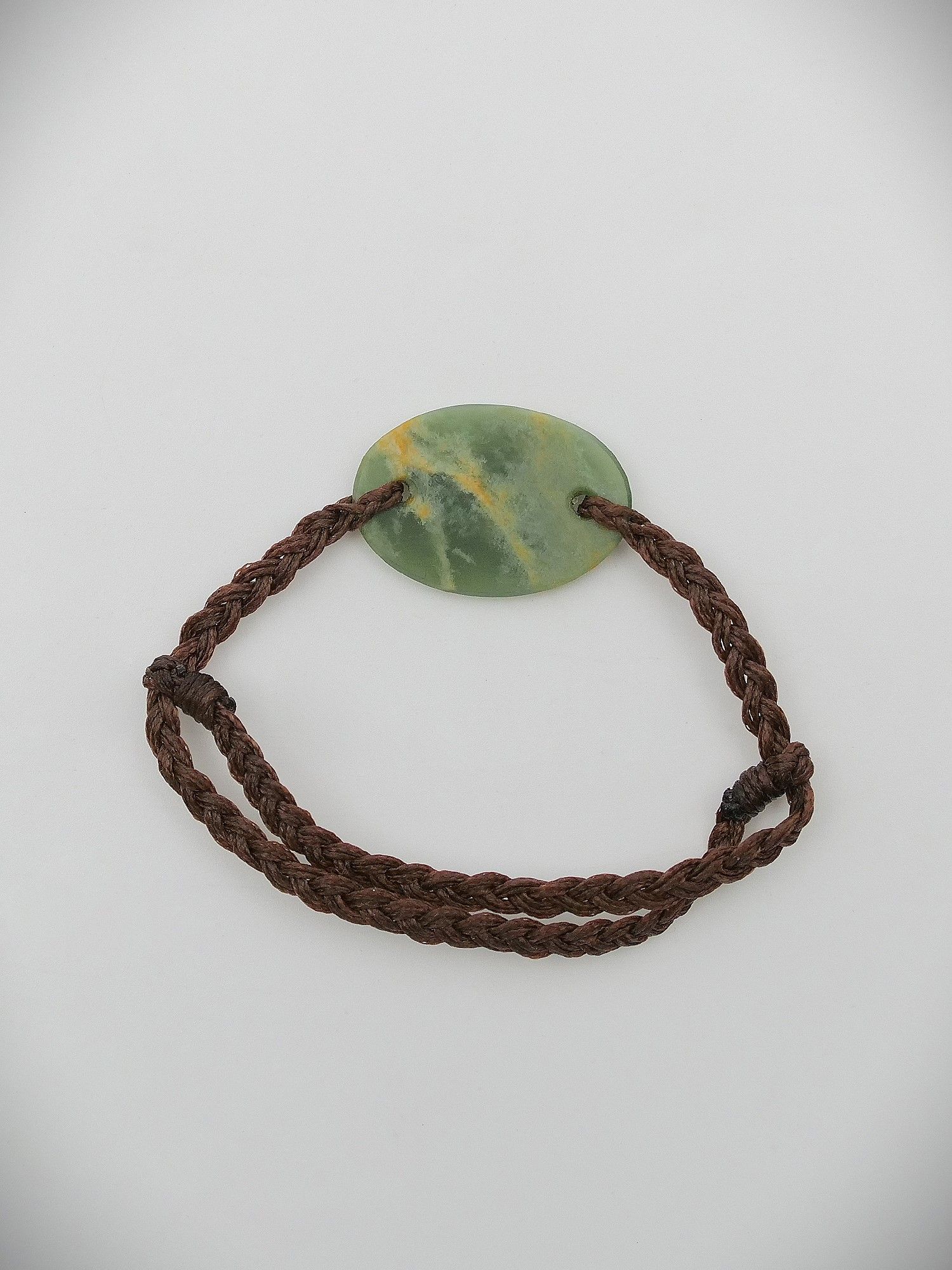 Moko Pounamu Adjustable Bracelet NZ Genuine Marsden Flower Greenstone 15671
