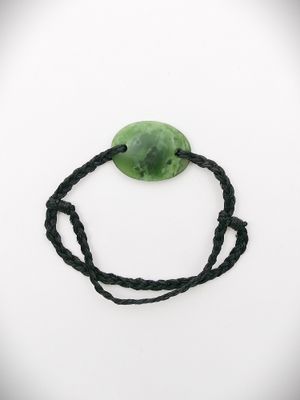 Moko Pounamu Adjustable Bracelet NZ Genuine Marsden Flower Greenstone 15674