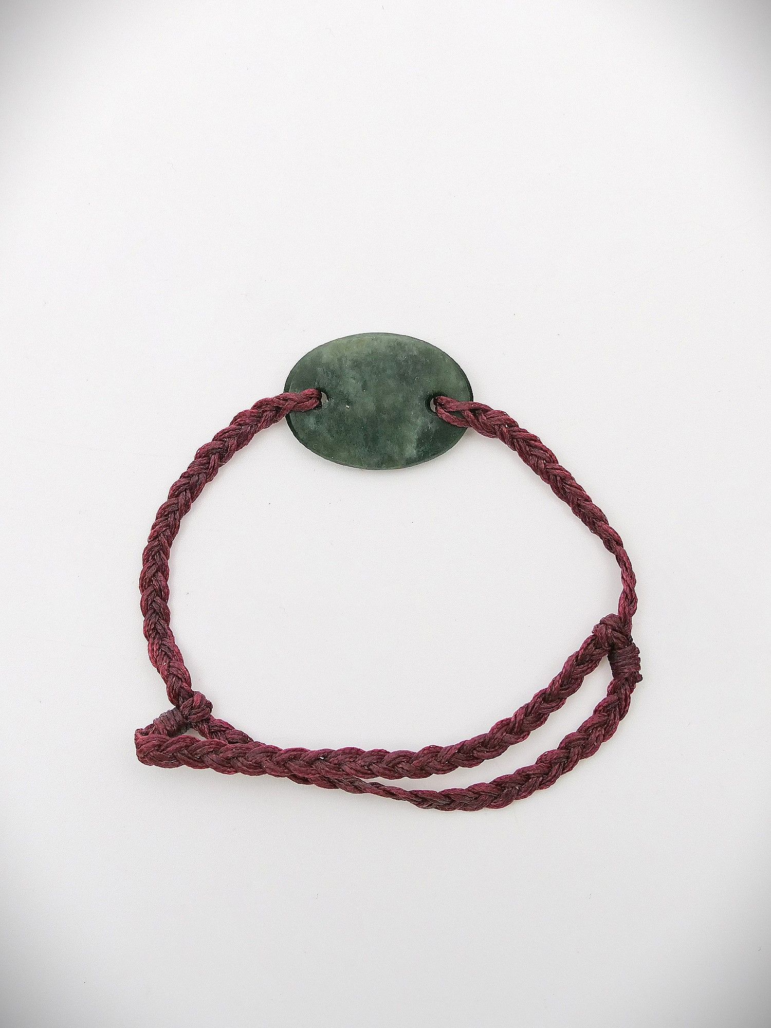 Moko Pounamu Adjustable Bracelet NZ Genuine Kawakawa Greenstone 15675