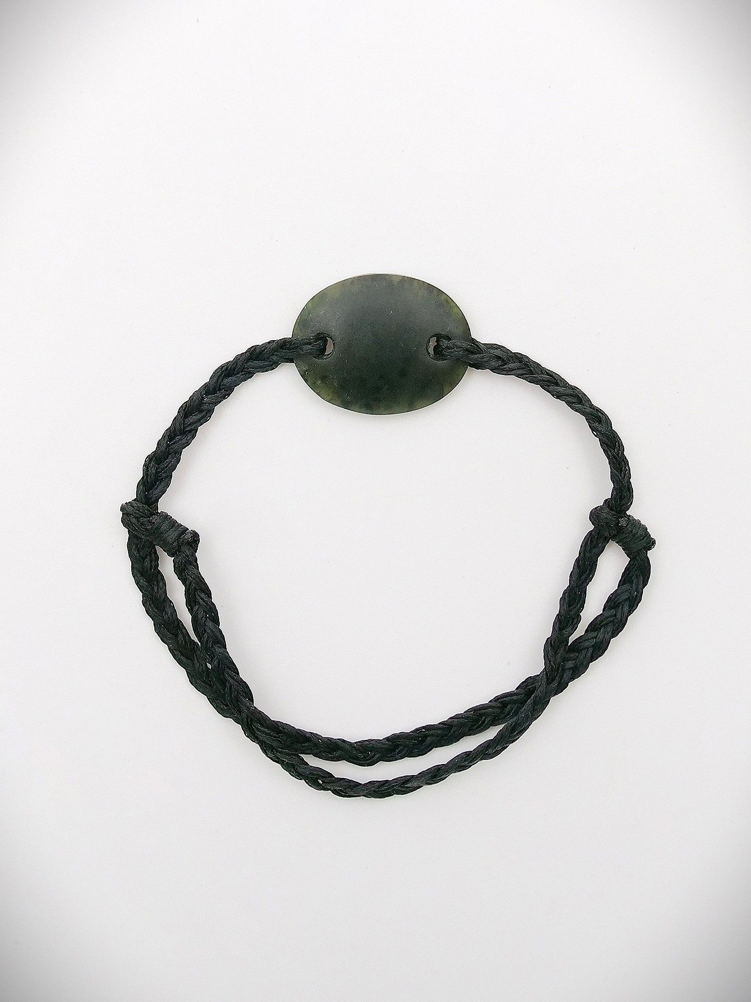 Moko Pounamu Adjustable Bracelet NZ Genuine Kawakawa Greenstone 15676