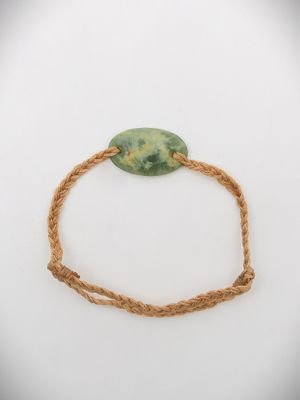 Moko Pounamu Adjustable Bracelet NZ Genuine Marsden Flower Greenstone 15677